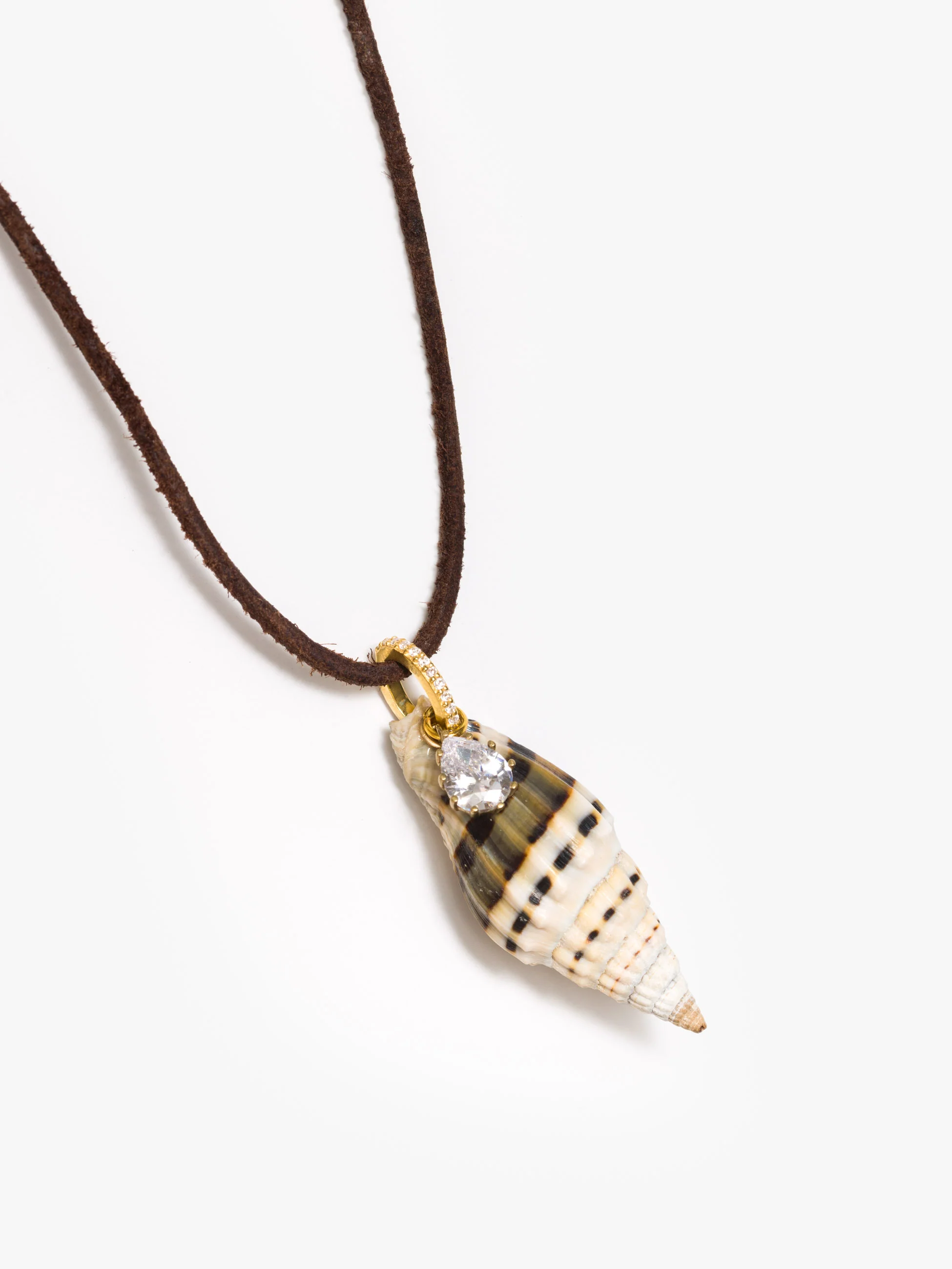 LUDA Suede Necklace - Swirl Shell - Image 4