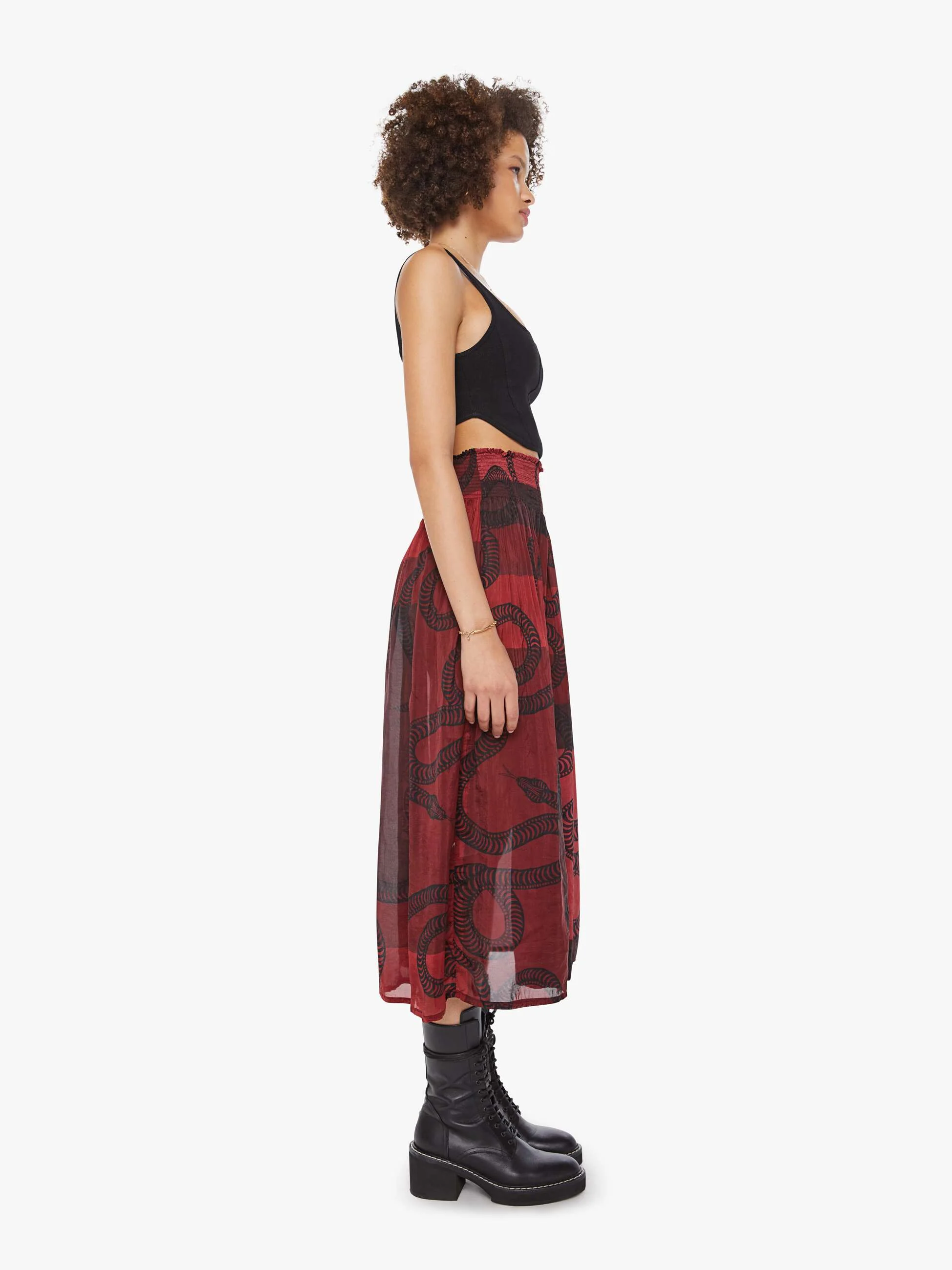 Natalie Martin Bella Skirt - Ament Snake Oxblood - Image 3