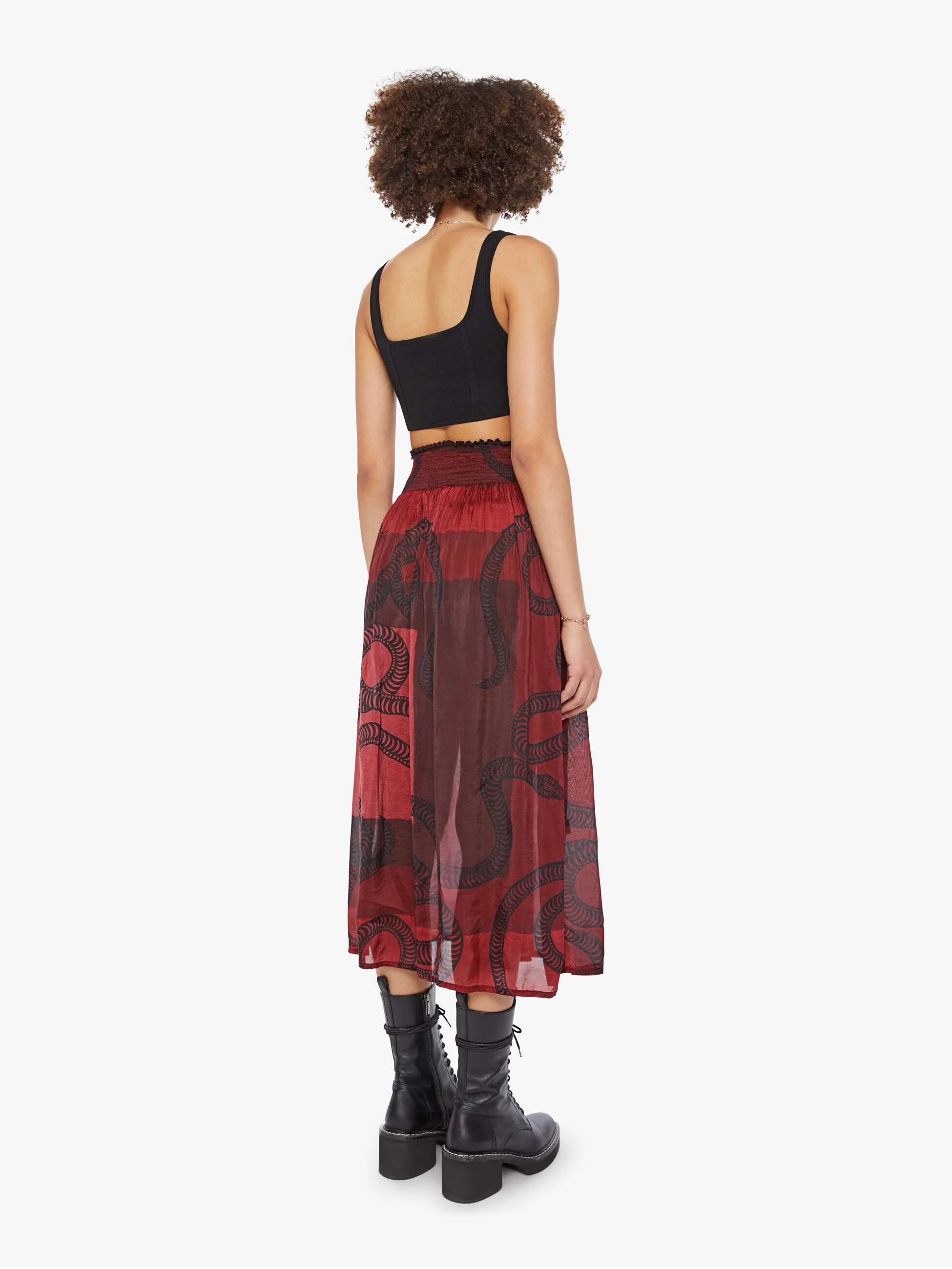 Natalie Martin Bella Skirt - Ament Snake Oxblood - Image 4