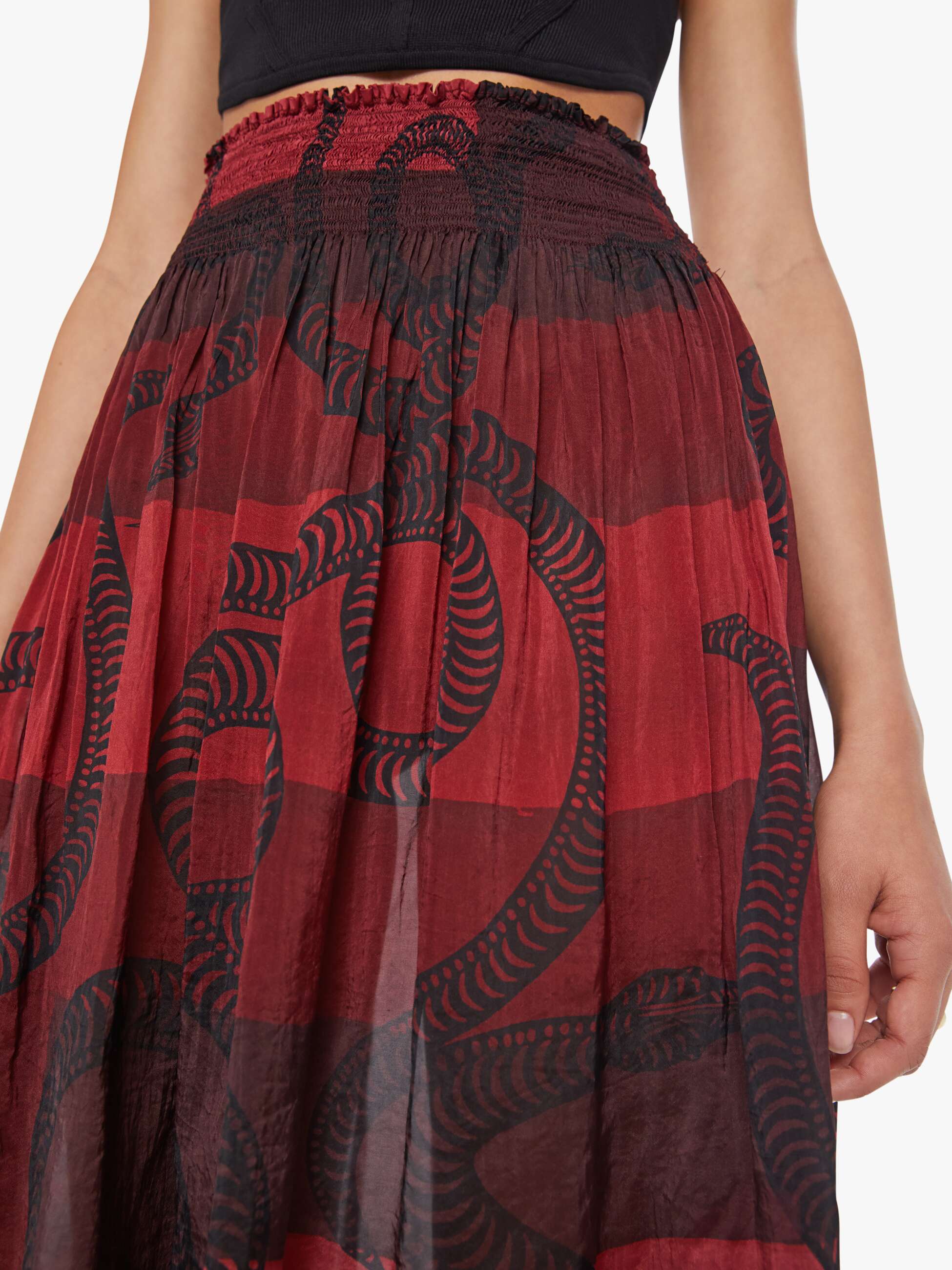Natalie Martin Bella Skirt - Ament Snake Oxblood - Image 5
