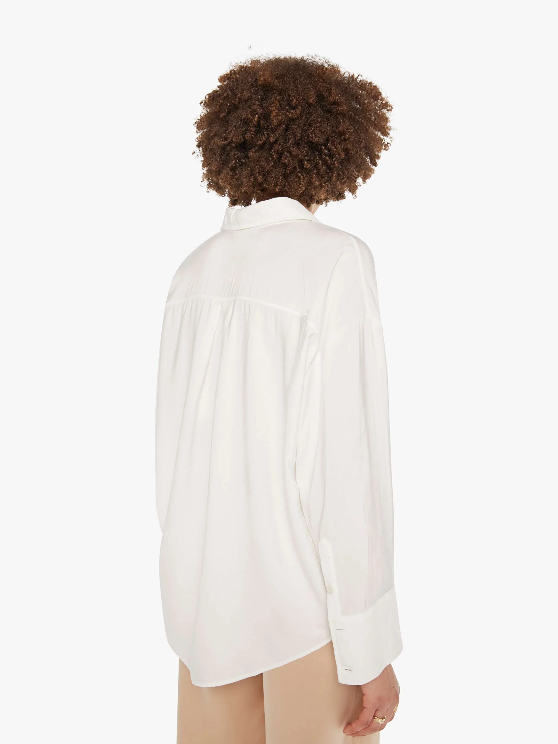 SABLYN Benton Slouchy Long Sleeve Button Down - White - Image 4