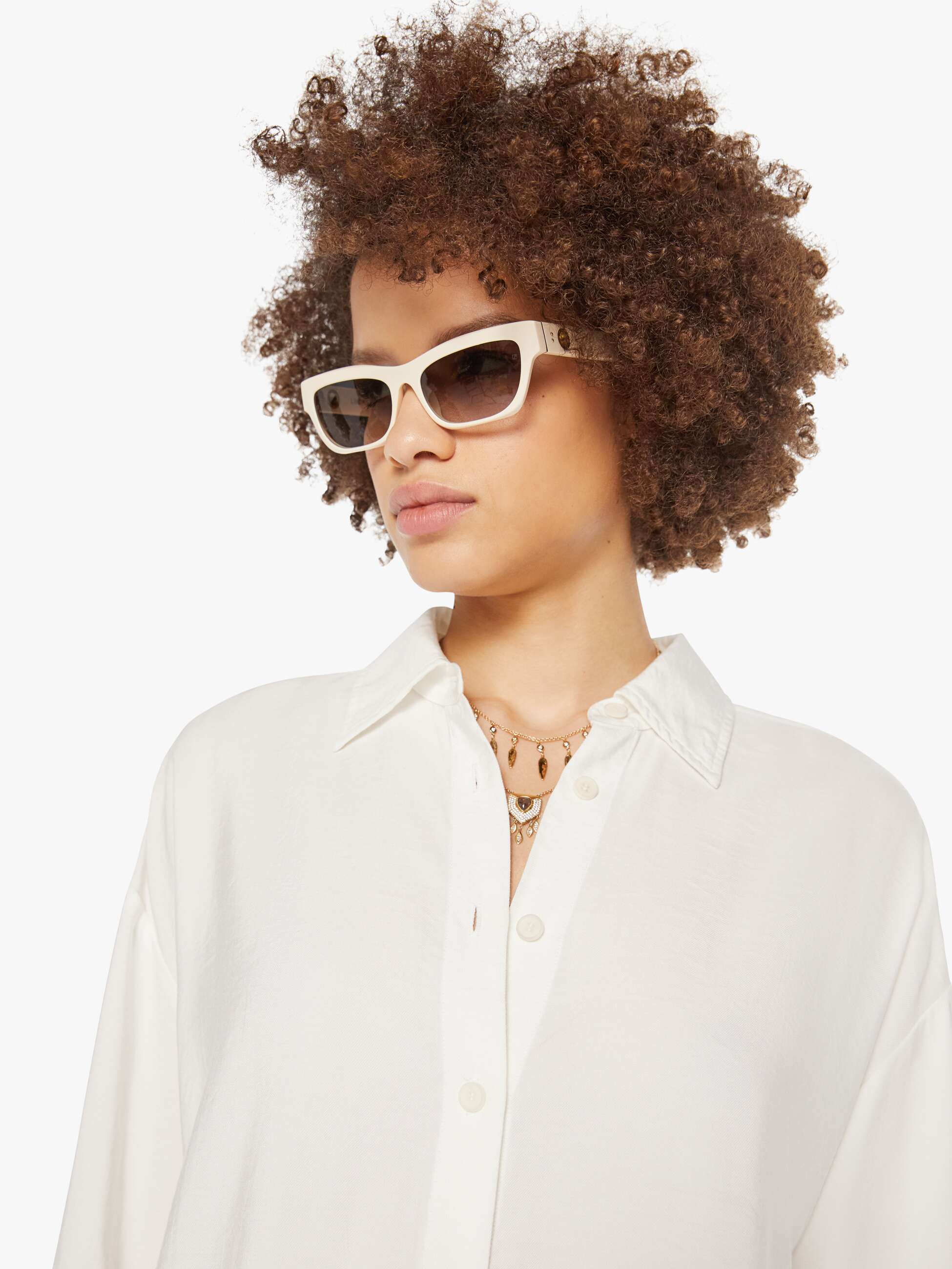 SABLYN Benton Slouchy Long Sleeve Button Down - White - Image 6