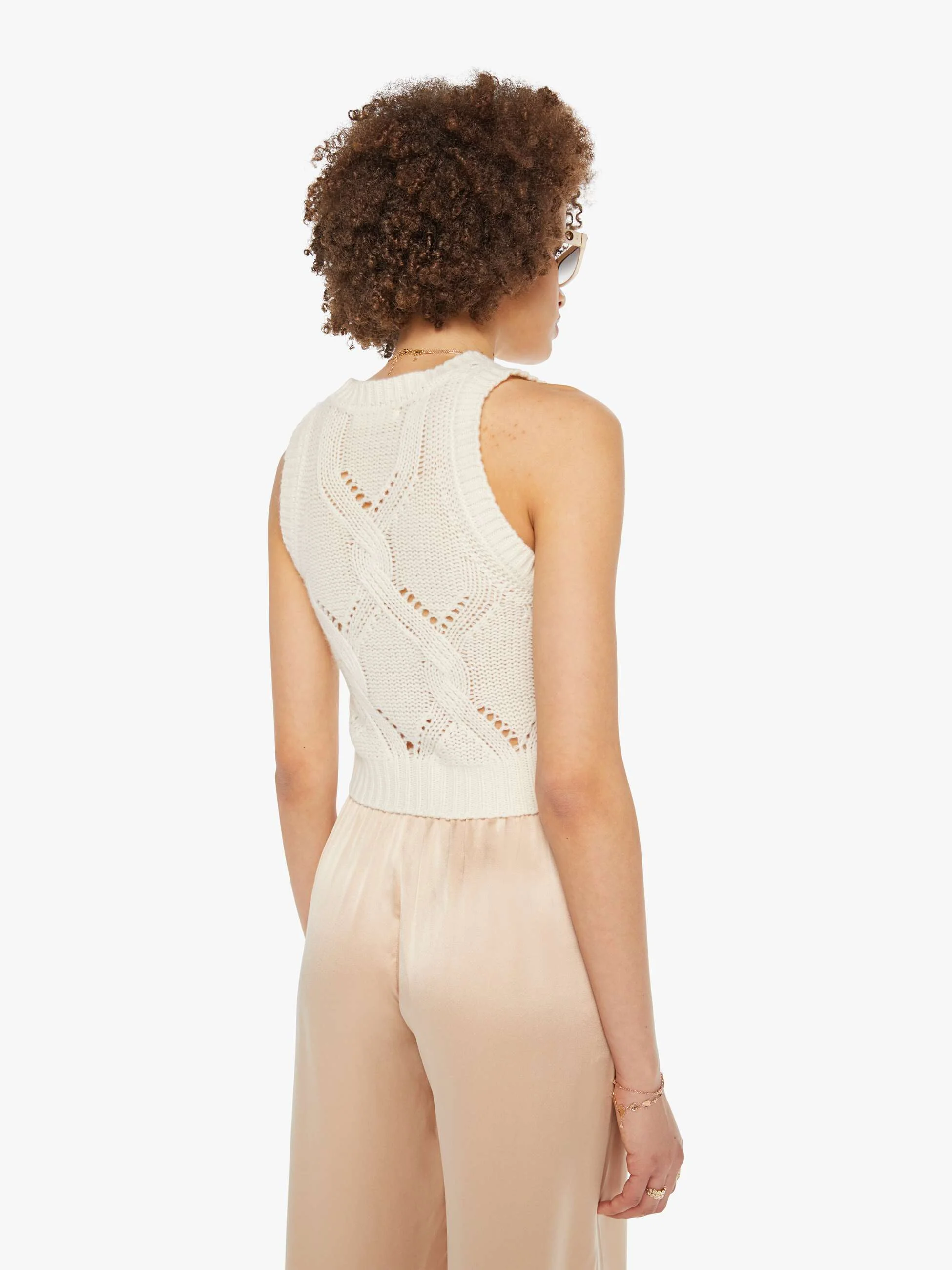 SABLYN Kara Shrunken Cable Knit Tank - Gardenia - Image 4