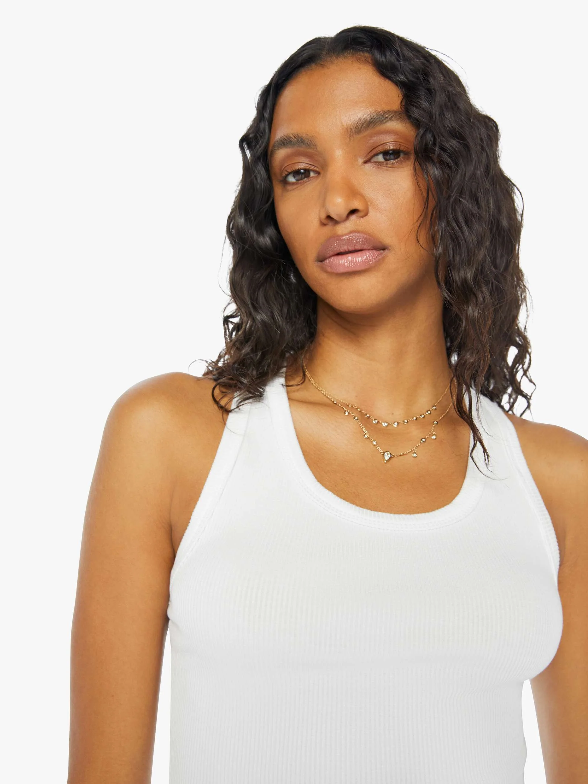 SPRWMN Rib Fitted Scooped Tank - White - Image 6