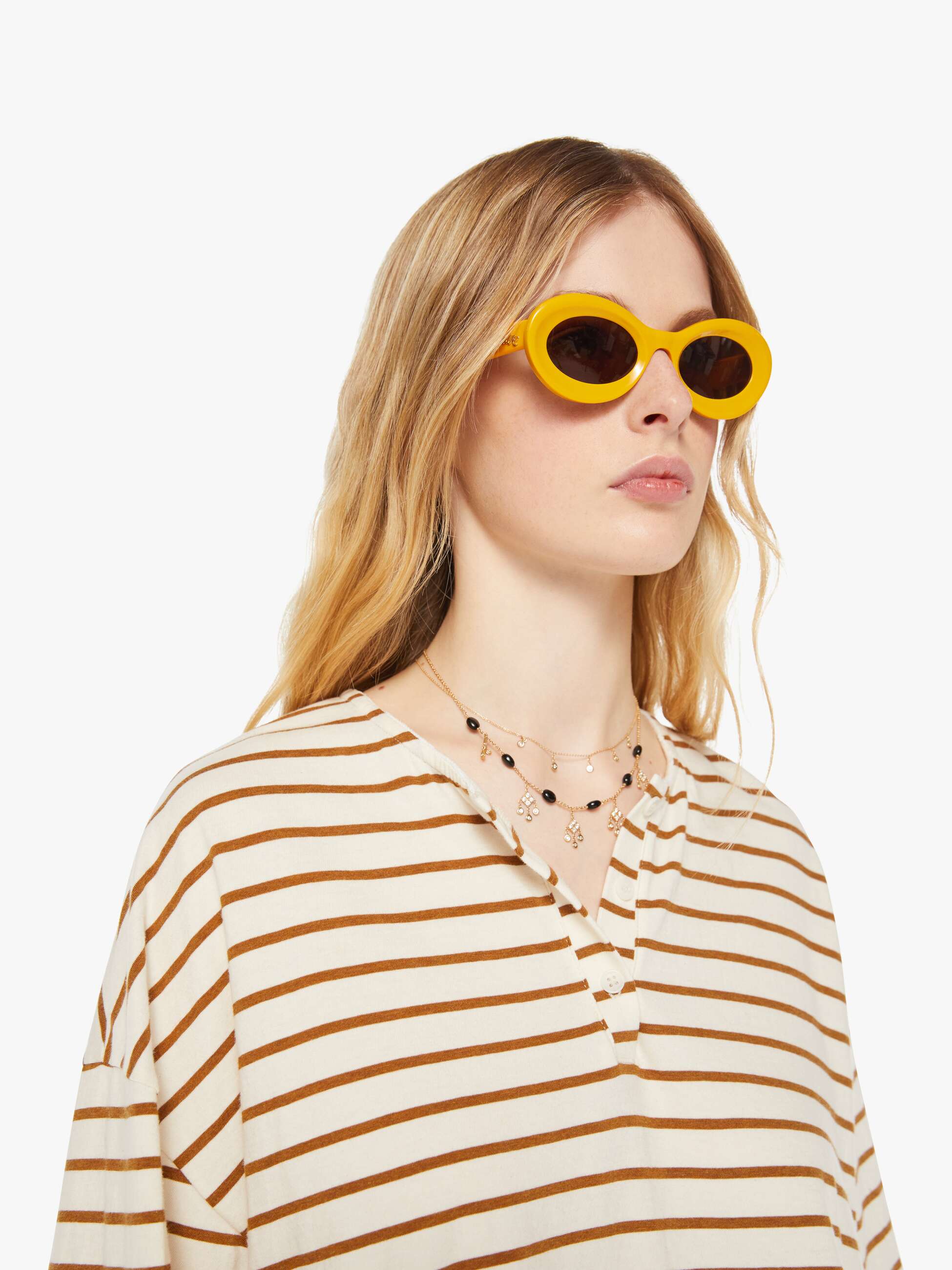 SPRWMN Henley Top - Camel Stripe - Image 6