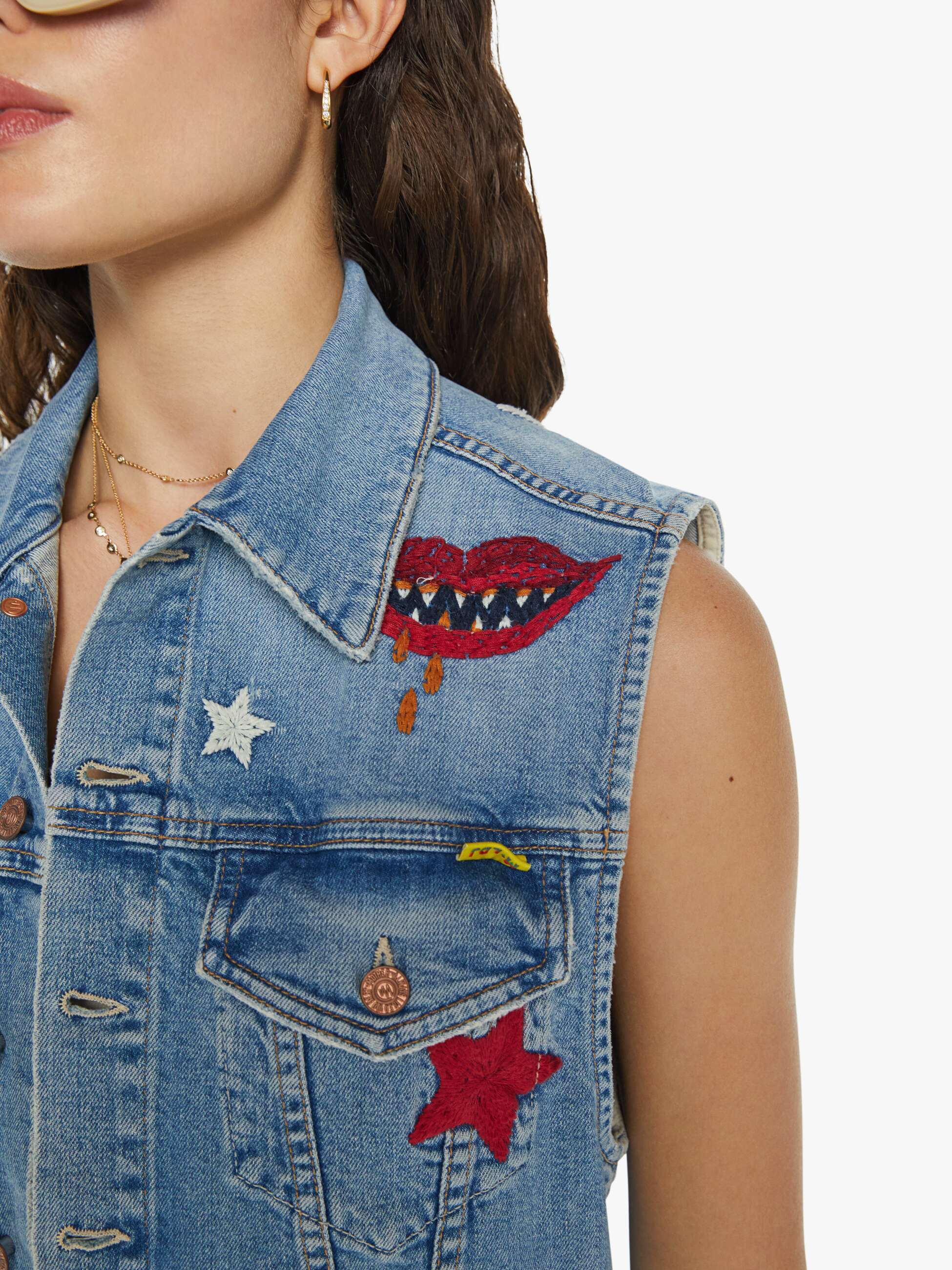 La DoubleJ x MOTHER The Clean Armhole Drifter Vest - Star Of The Show - Image 6