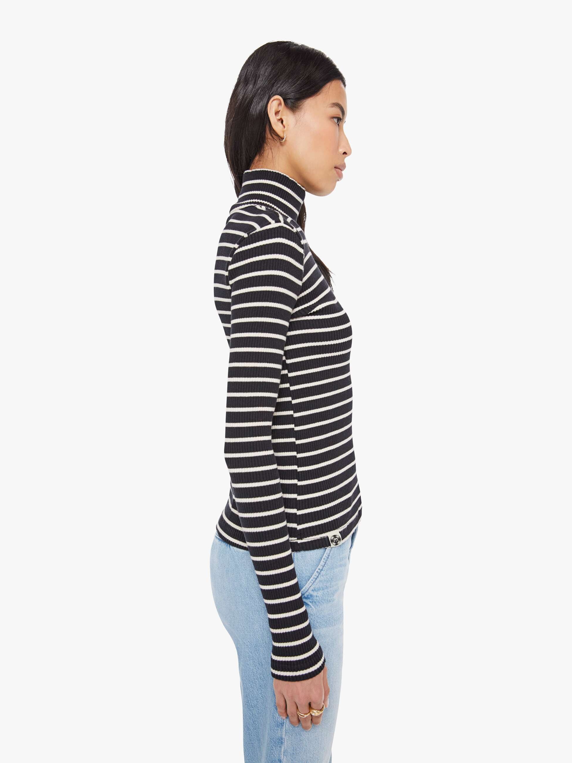 The Long Sleeve Hickey - Black And White Stripe - Image 3