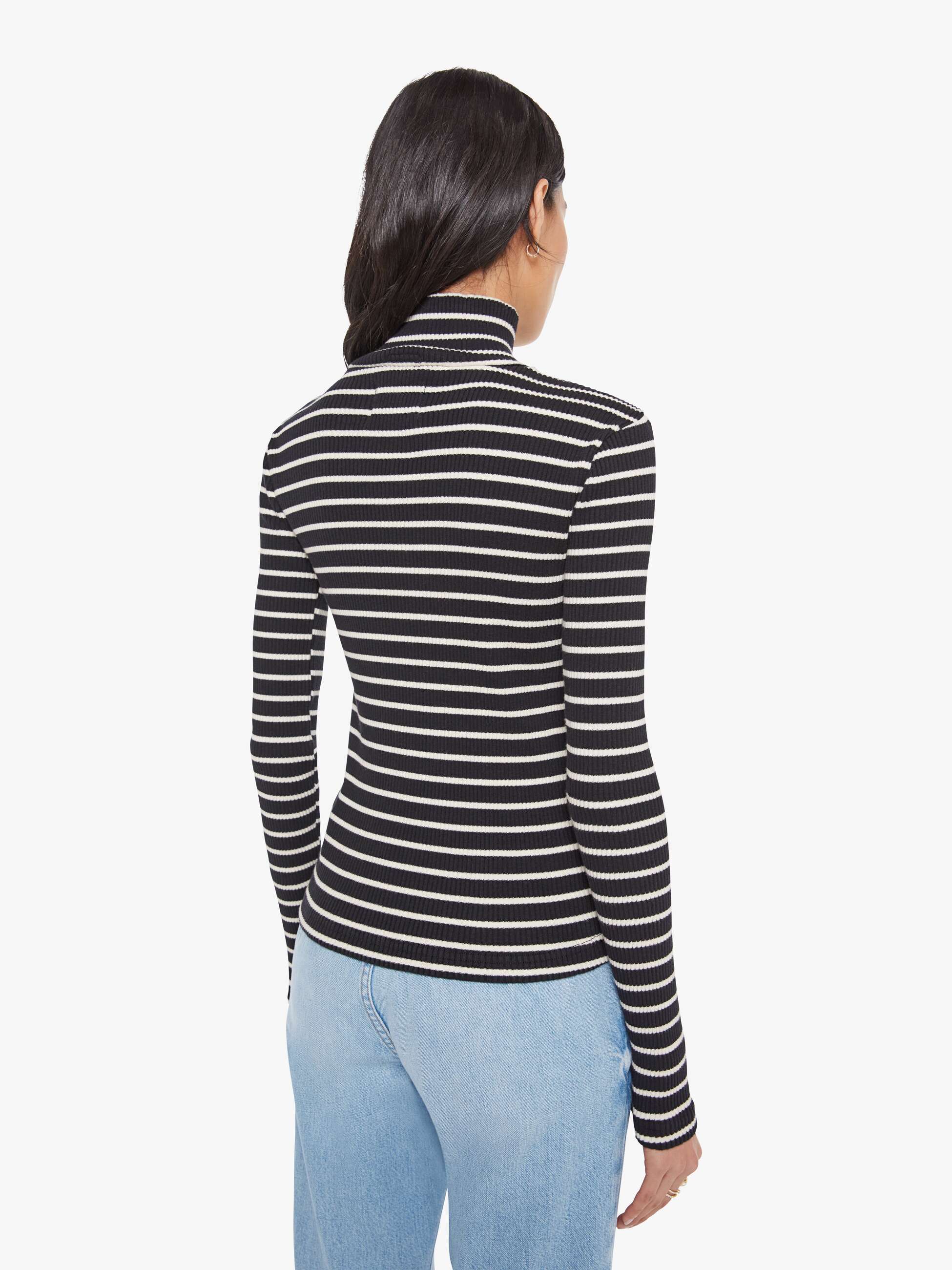 The Long Sleeve Hickey - Black And White Stripe - Image 4